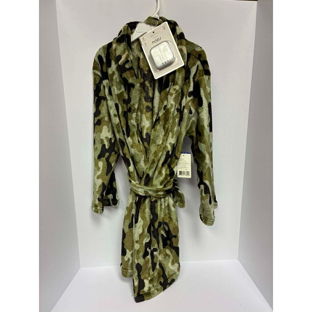 Modern Kids Plush Camo Robe With Pods Size Medium